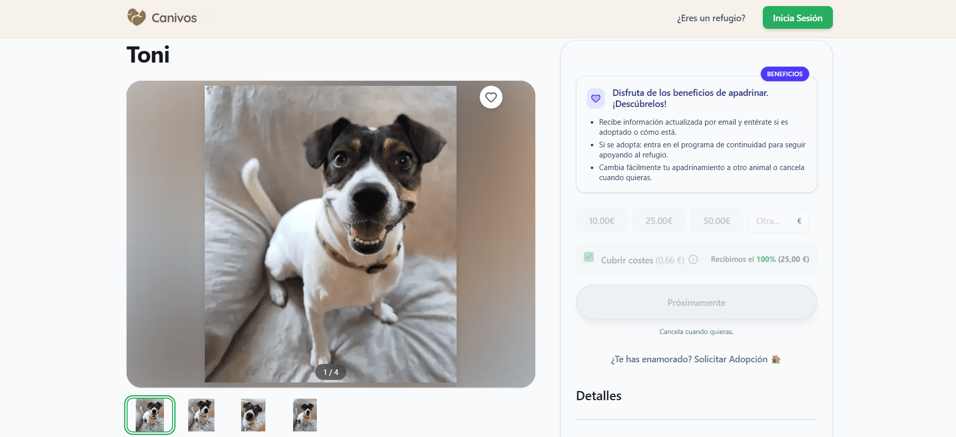 Canivos (Ahora Promecenas) screenshot Apadrinamientos