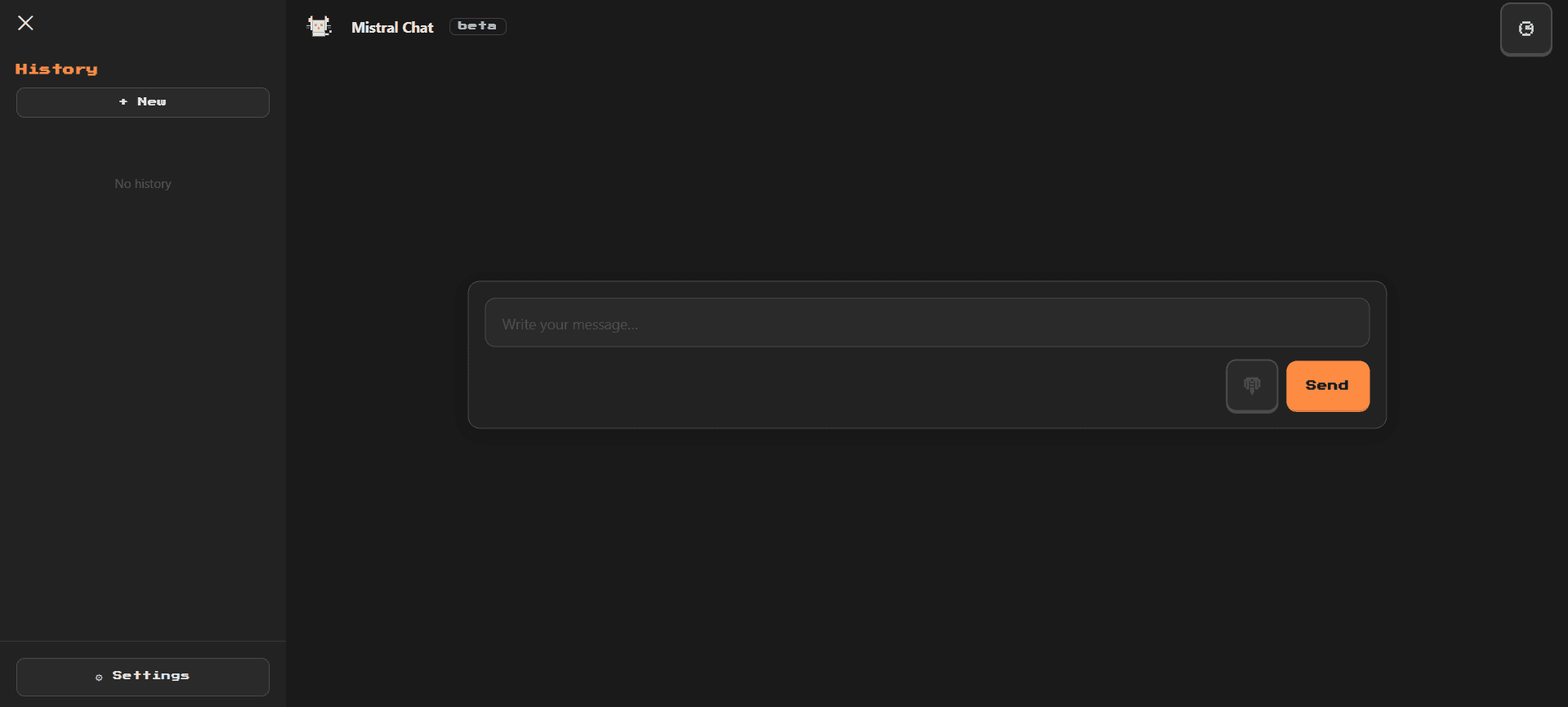 Demo Mistral Chat screenshot 1